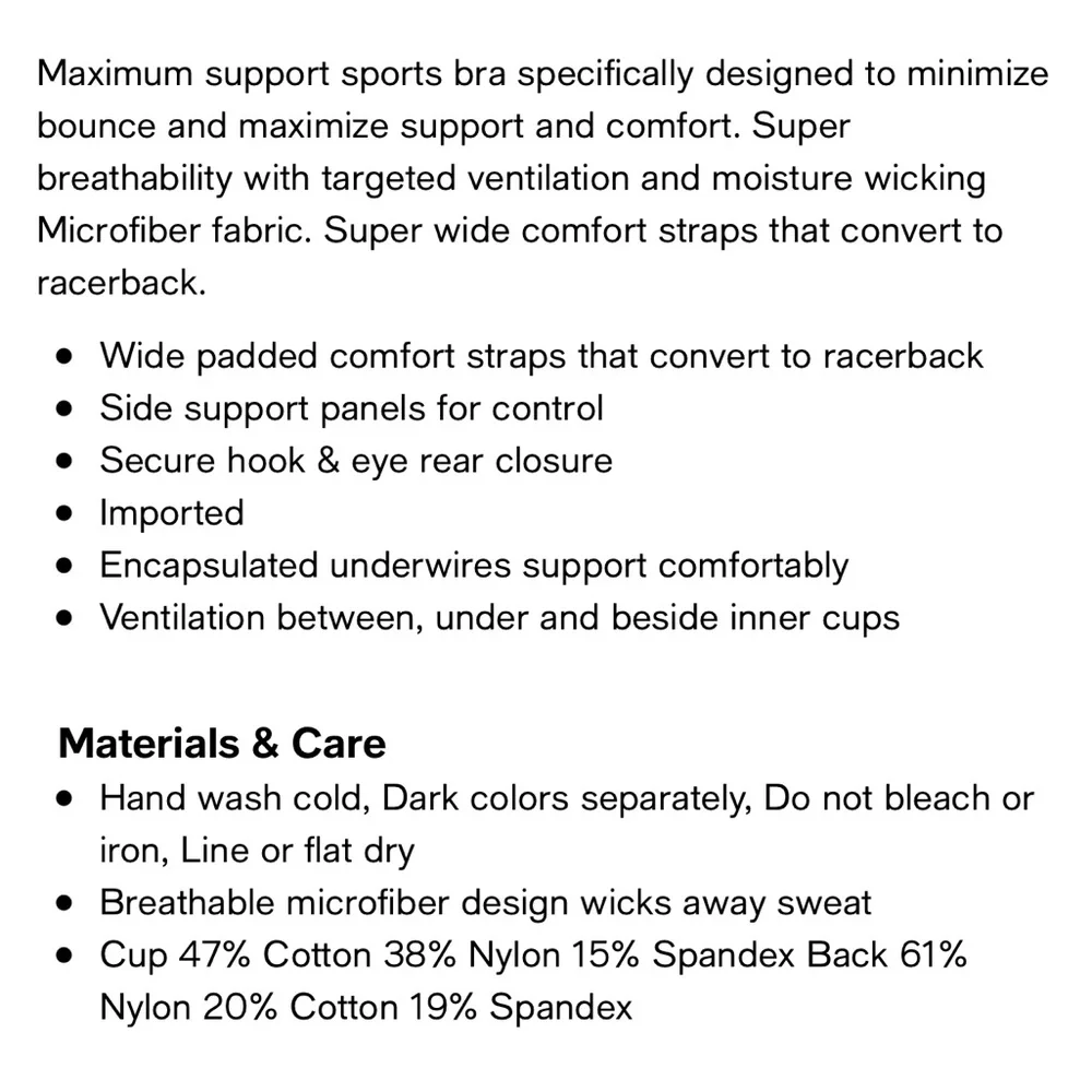 - Dominique SZ 34I Zoe Pro Max Convertible Underwire Pink Sport Bra! NEW! - Picture 7 of 10